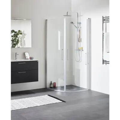 DUSCHHÖRN FIX TREND R89/98 KLARGLAS SILVER MATT | Beijerbygg Byggmaterial