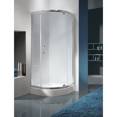 Duschhörn Halvrunt TX - enkeldörr utåtgående - 80x80x190 cm, Äggvit