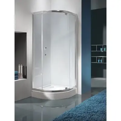 Duschhörn Halvrunt TX - enkeldörr utåtgående - 80x80x190 cm, Äggvit