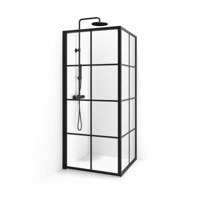 Duschhörn Macro Design Empire Swing Svart Klarglas Med Spröjs