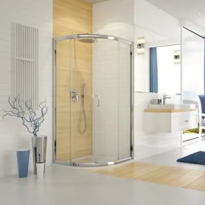 Duschhörn TX Halvrund - 5mm glas