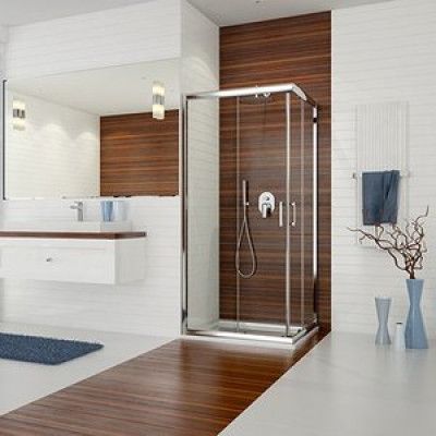 Duschhörn Sloane - 90x100x190 cm, Silver glans