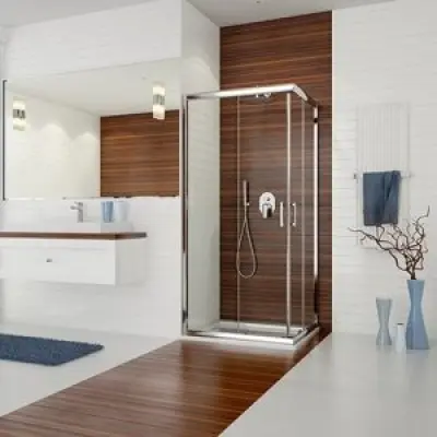 Duschhörn Sloane - 90x100x190 cm, Silver glans