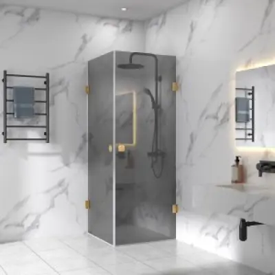 Duschhörna 90x90x210cm | Svarttonat säkerhetsglas | Viola - Svart