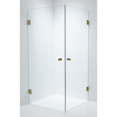 Duschhörna Duschbyggarna Twin Design 700 x 900 Beslag Brons