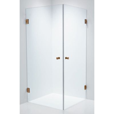Duschhörna Duschbyggarna Twin Design 900 x 900 Beslag Koppar