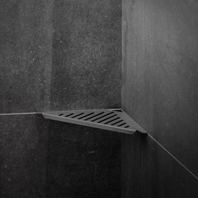Duschhylla Tebo Mörk Granit för Hörn