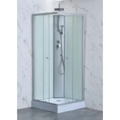 Duschkabin – Aether 80 | 80×80 cm | Vitt glas&helkapslad