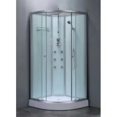 Duschkabin – Nebula | 90×90 cm | Helkapslad med vit glas&massage