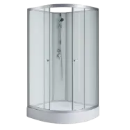 Duschkabin – Velár | 90×90 cm | Vit glas&massagejets