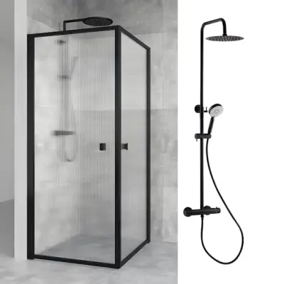 Duschpaket Macro Design Duschhörn Empire Linjeglas 900x900 med Takduschset Imo 160 cc