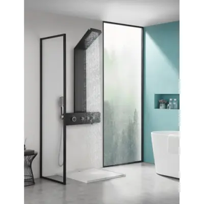 Duschpanel i svart rostfritt stål | Sylvana