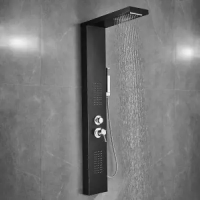 Duschpanel Lexi – svart rostfritt stål
