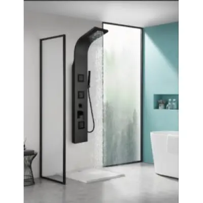 Duschpanel Luna – svart rostfritt stål