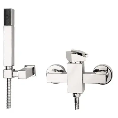 Cubic Duschblandare med duschset - Krom