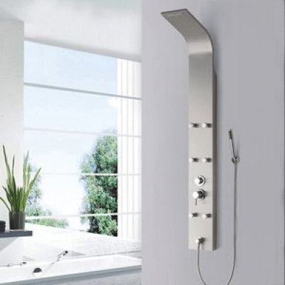 Duschpanel med takdusch, ryggdusch och handdusch.