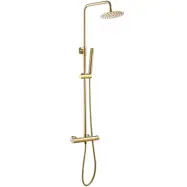 Takduschset med blandare | Rundat - Mässing