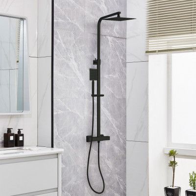 Takduschset med blandare  | Sprudla - Svart