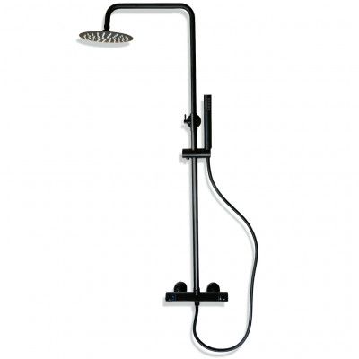 Takduschset med blandare - Svart