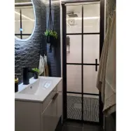 Nanobehandlad duschdörr 70x200cm | 6mm säkerhetsglas | Svart