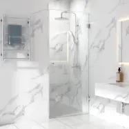 Duschdörr 80x210cm | 6mm säkerhetsglas& högblanka detaljer | Silva