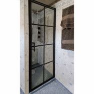 Nanobehandlad duschdörr 80x200cm | 6mm säkerhetsglas | Svart
