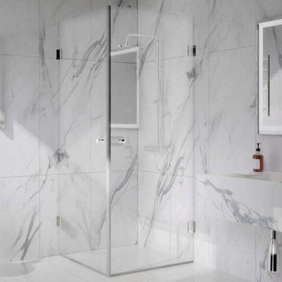 Duschhörna 90x90cm | Säkerhetsglas& högblanka detaljer | Silva - Krom