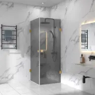 Duschhörna 90x90x210cm | Svarttonat säkerhetsglas | Viola - Svart