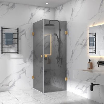 Duschhörna 90x90x210cm | Svarttonat säkerhetsglas | Viola - Svart