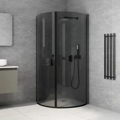 Duschhörna 80x100x200cm | Svart säkerhetsglas | Cornelia