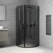 Duschhörna 90x100x200cm | Svart säkerhetsglas | Cornelia