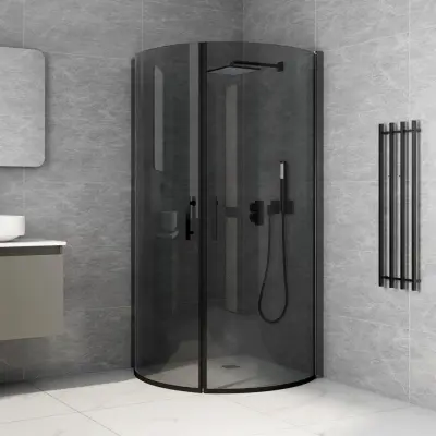 Duschhörna 90x100x200cm | Svart säkerhetsglas | Cornelia