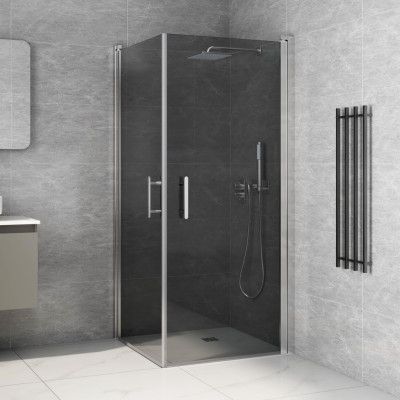 Duschhörna 90x90x200cm | Svart säkerhetsglas | Vanessa