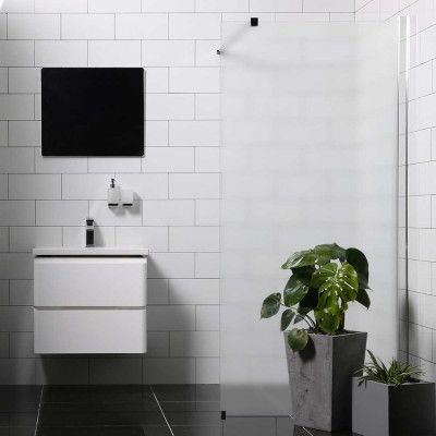 Duschvägg Bathlife Mångsidig Rak Vägg Frostat Glas