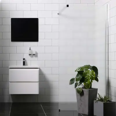 Duschvägg Bathlife Mångsidig Rak Vägg Frostat Glas