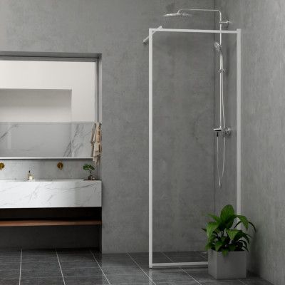 Duschvägg Bathlife Profil Rak Vit