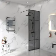 Duschvägg 70x200cm | Svarttonat glas och spröjs