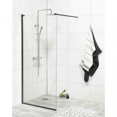 Duschvägg Noro Dv Frost Klarglas Svart