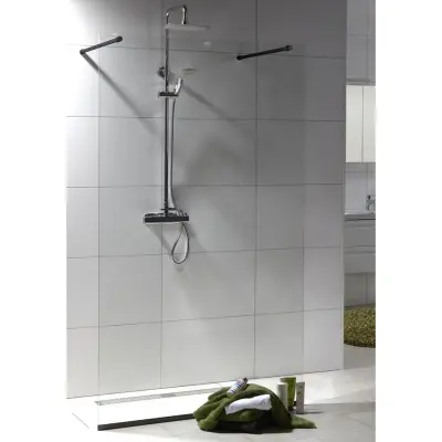 Duschvägg Noro Dv Frost Klarglas Svart