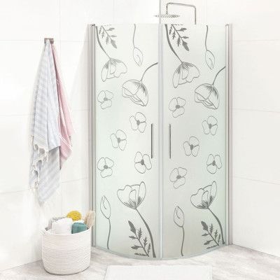 Duschvägg Noro Fix Trend Vallmo Rund 800 x 900 mm