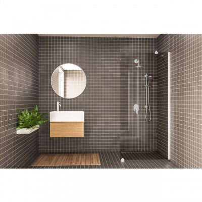 DUSCHVÄGG RAK 6MM 900 SMOKED