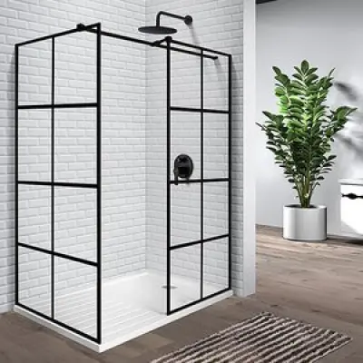 Industriduschväggar med spröjs - 60 till 120 cm - 60 och 60 cm - Duschväggar, Duschar