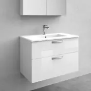 Kommod Med Tvättställ Noro City 800 Mm, Porslin, Vit Blank