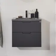 Kommod Med Tvättställ Noro Studio 600 Mm, Gjuten Betong, Antracit
