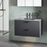 Kommod Med Tvättställ Noro Vogue 900 Mm, Gjuten Betong, Antracit