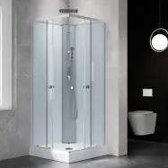 Komplett duschkabin med flera strållägen och regndusch