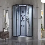 Lyxig duschkabin med massage, belysning, bluetooth - Grå 80cm