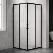 Duschhörna 90x190cm | Skjutdörr | Modern design | Svart