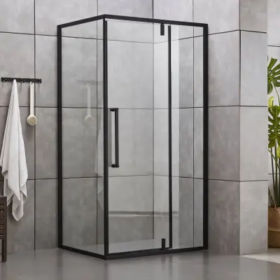 Stort duschhörn | 8mm säkerhetsglas | Industriell design