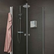 INR LINC Angel Grått glas Profil Vit 800x800 Grepp Cirkel vita - Duschhörna